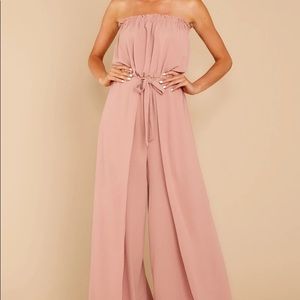 Mauve strapless jumpsuit